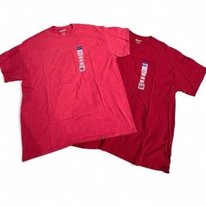 Gildan Men's Short Sleeve Tees in Red and Burgundy
